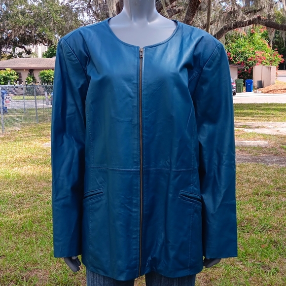 Maggie Barnes Ladies Genuine Luxury Leather Jacket/Coat (2X 22/24W) - Picture 6 of 17